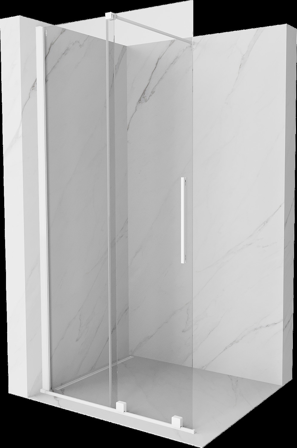 Mexen Velar prausimosi siena stumiamasis Walk-in 75 x 200 cm, skaidrus 8 mm, balta - 871-075-000-03-20