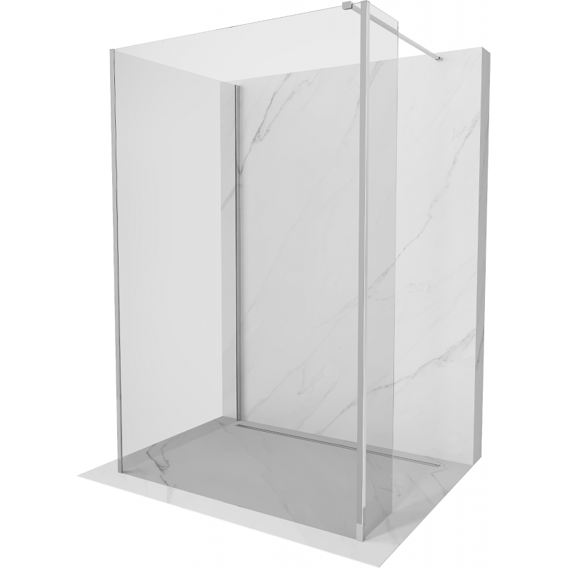 Mexen Kioto prausimosi siena Walk-in 135 x 70 x 30 cm, skaidri, chromuota - 800-135-070-221-01-00-030