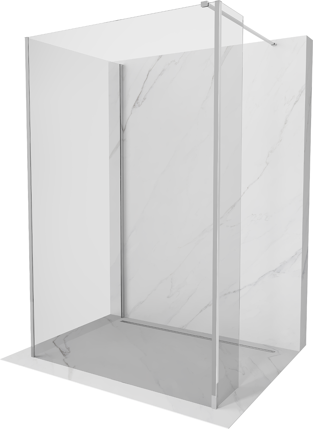 Mexen Kioto dušo siena Walk-in 130 x 90 x 30 cm, skaidrus, chrom - 800-130-090-221-01-00-030