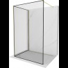 Mexen Kioto dušo siena Walk-in 130 x 80 cm, juodas raštas, auksinis - 800-130-212-50-70-080