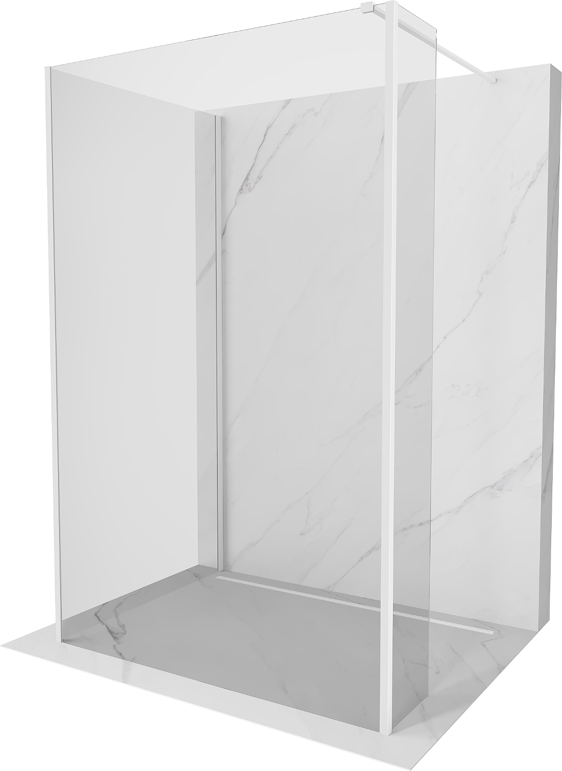 Mexen Kioto dušo siena Walk-in 140 x 90 x 30 cm, skaidrus, baltas - 800-140-090-221-20-00-030