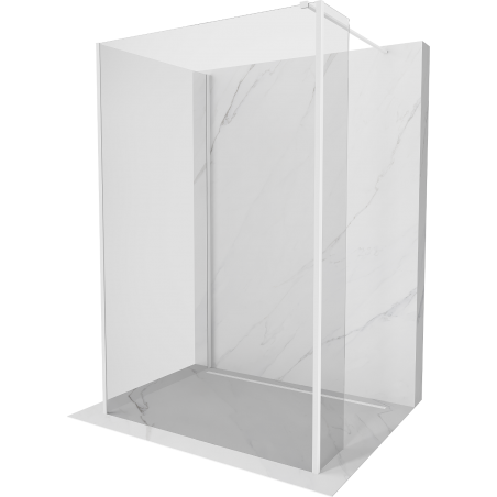 Mexen Kioto sienelė dušui Walk-in 135 x 110 x 30 cm, skaidri, balta - 800-135-110-221-20-00-030