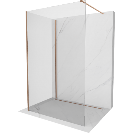 Mexen Kioto walk-in dušo sienelė 130 x 85 cm, permatoma, šlifuotas varis - 800-130-212-65-00-085