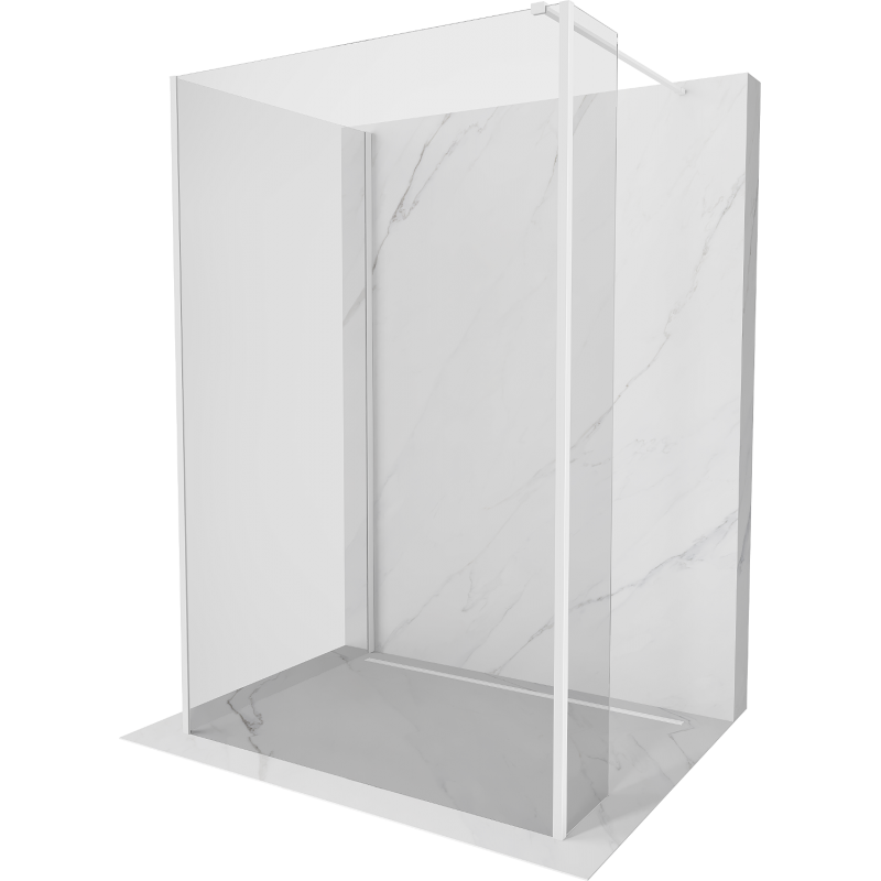 Mexen Kioto Walk-in dušo pertvara 110 x 80 x 40 cm, skaidrus, baltas - 800-110-080-221-20-00-040