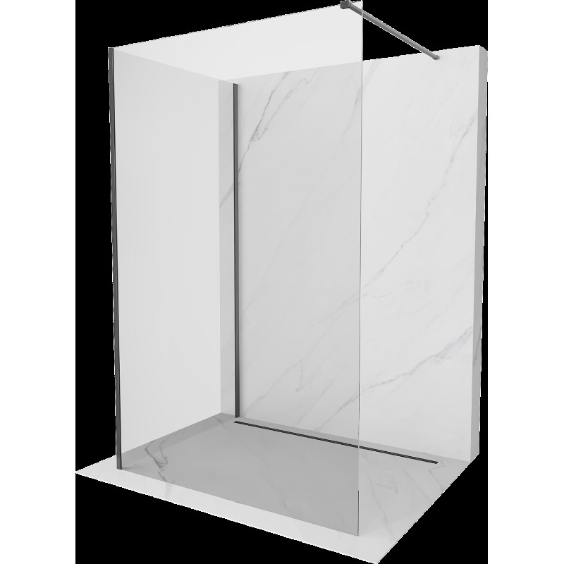 Mexen Kioto stumdomoji dušo siena Walk-in 105 x 90 cm, permatoma, gun gray šlifuota - 800-105-212-66-00-090