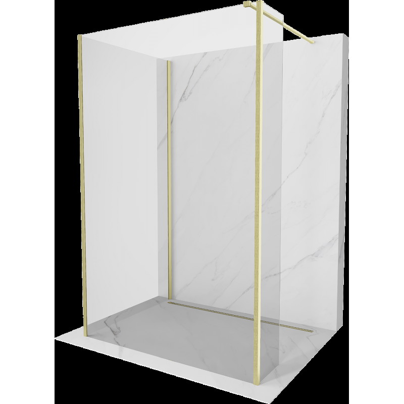 Mexen Kioto dušo siena Walk-in 120 x 75 x 30 cm, skaidrus, matinio aukso apdaila - 800-120-075-221-55-00-030