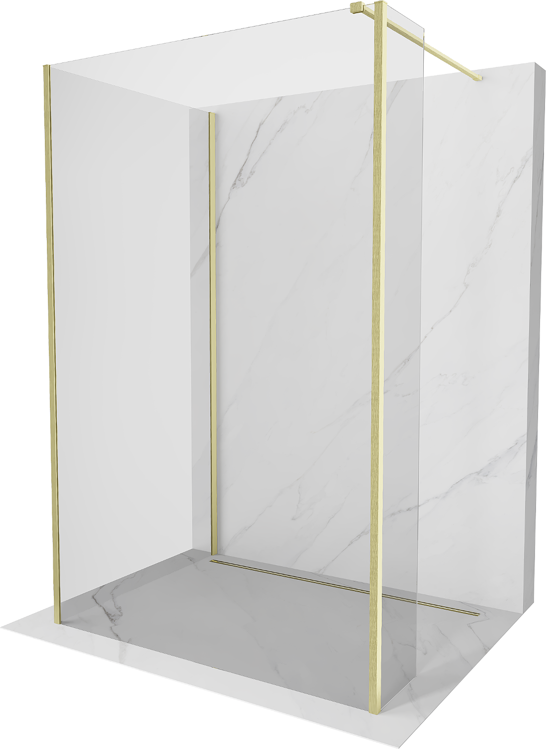 Mexen Kioto walk-in dušo pertvara 110 x 95 x 40 cm, skaidrus, auksinis šlifuotas - 800-110-095-221-55-00-040