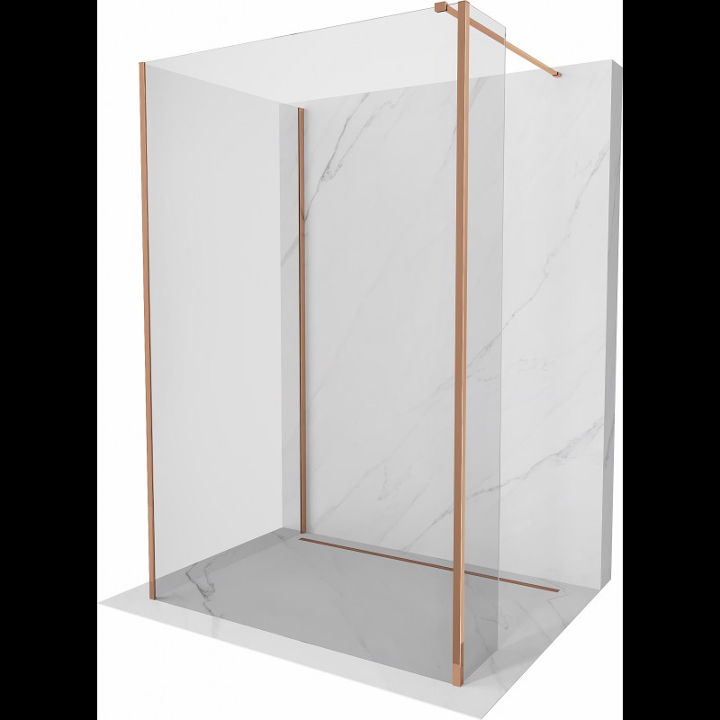 Mexen Kioto prausimo sienelė Walk-in 95 x 90 x 30 cm, skaidri, rožinė auksinė - 800-095-090-221-60-00-030