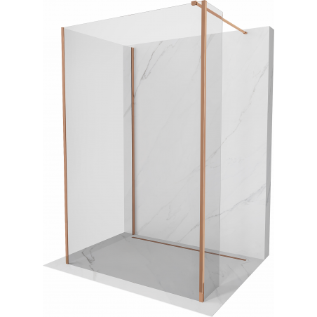 Mexen Kioto dušo siena Walk-in 135 x 110 x 30 cm, skaidrus, rožinė auksas - 800-135-110-221-60-00-030