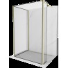 Mexen Kioto dušo siena Walk-in 140 x 110 x 30 cm, juodas raštas, auksinis šlifuotas - 800-140-110-221-55-70-030