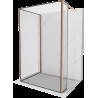 Mexen Kioto dušo siena Walk-in 140 x 100 x 30 cm, juoda tekstūra, šlifuotas varis - 800-140-100-221-65-70-030