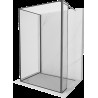 Mexen Kioto dušo siena Walk-in 120 x 80 x 30 cm, juodas raštas, gun gray šlifuotas - 800-120-080-221-66-70-030