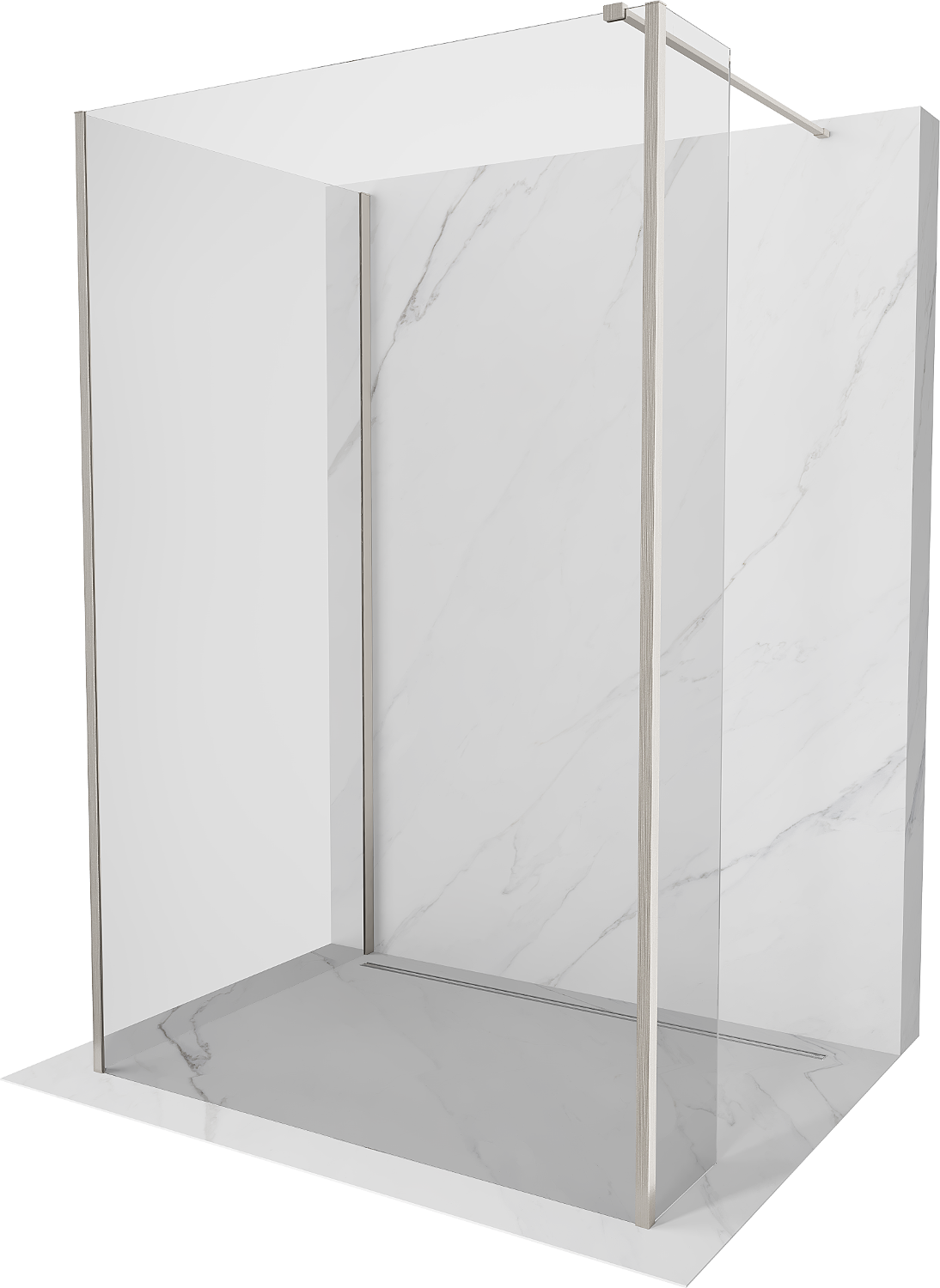 Mexen Kioto Walk-in dušo siena 110 x 70 x 30 cm, skaidrus, šveičiamo nikelio - 800-110-070-221-97-00-030