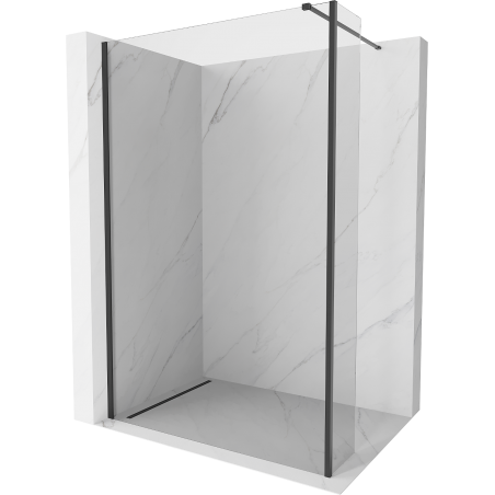 Mexen Kioto prausiamoji siena Walk-in 105 x 40 cm, skaidri, juoda - 800-105-212-70-00-040