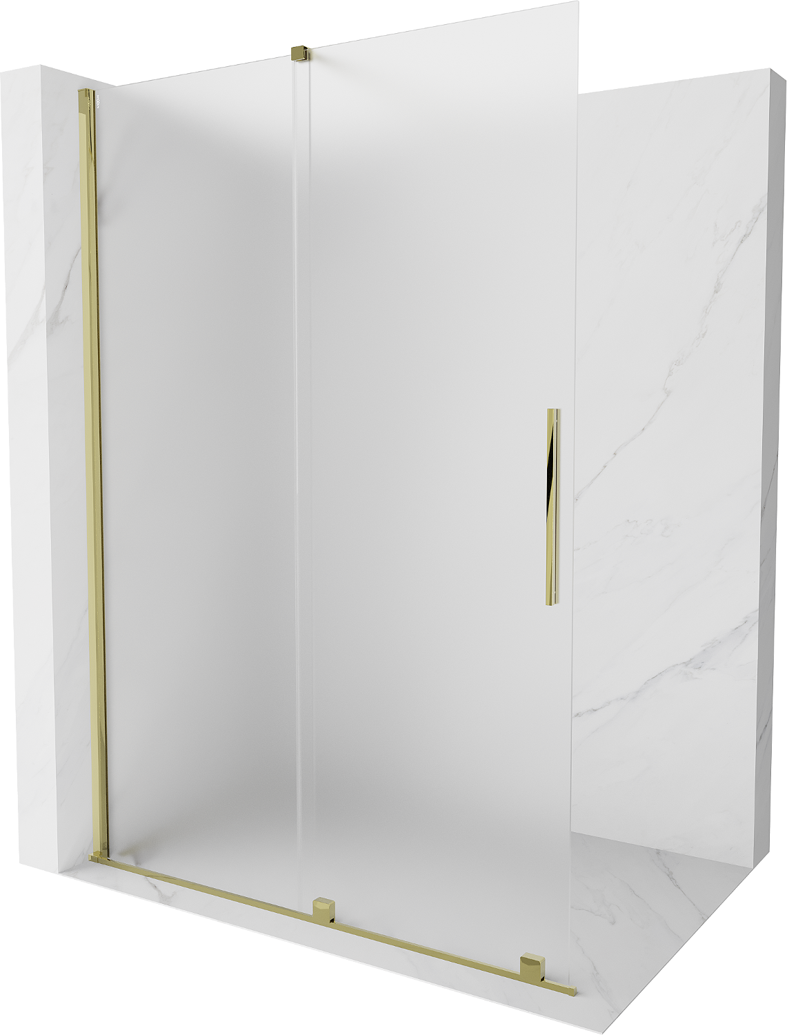 Mexen Velar dušo sienelė stumdomaja Walk-in 130 x 200 cm, matinė 8 mm, auksinė - 871-130-000-33-50