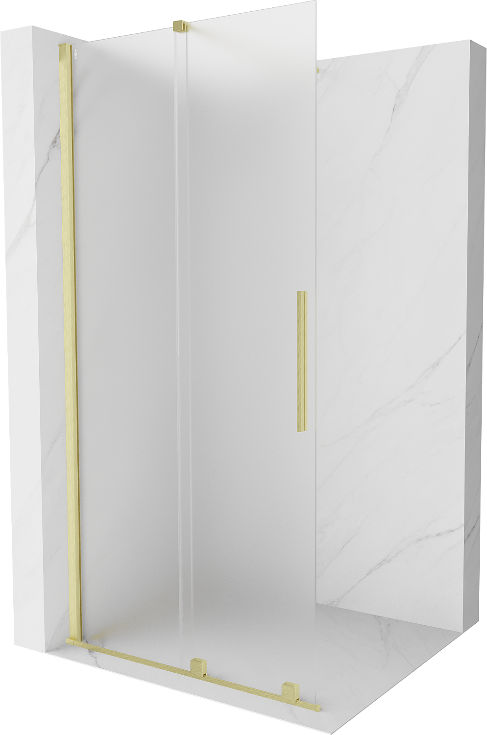 Mexen Velar prausimosios sienelės Walk-in 110 x 200 cm, matinio stiklo 8 mm, šlifuota auksinė - 871-110-000-33-55