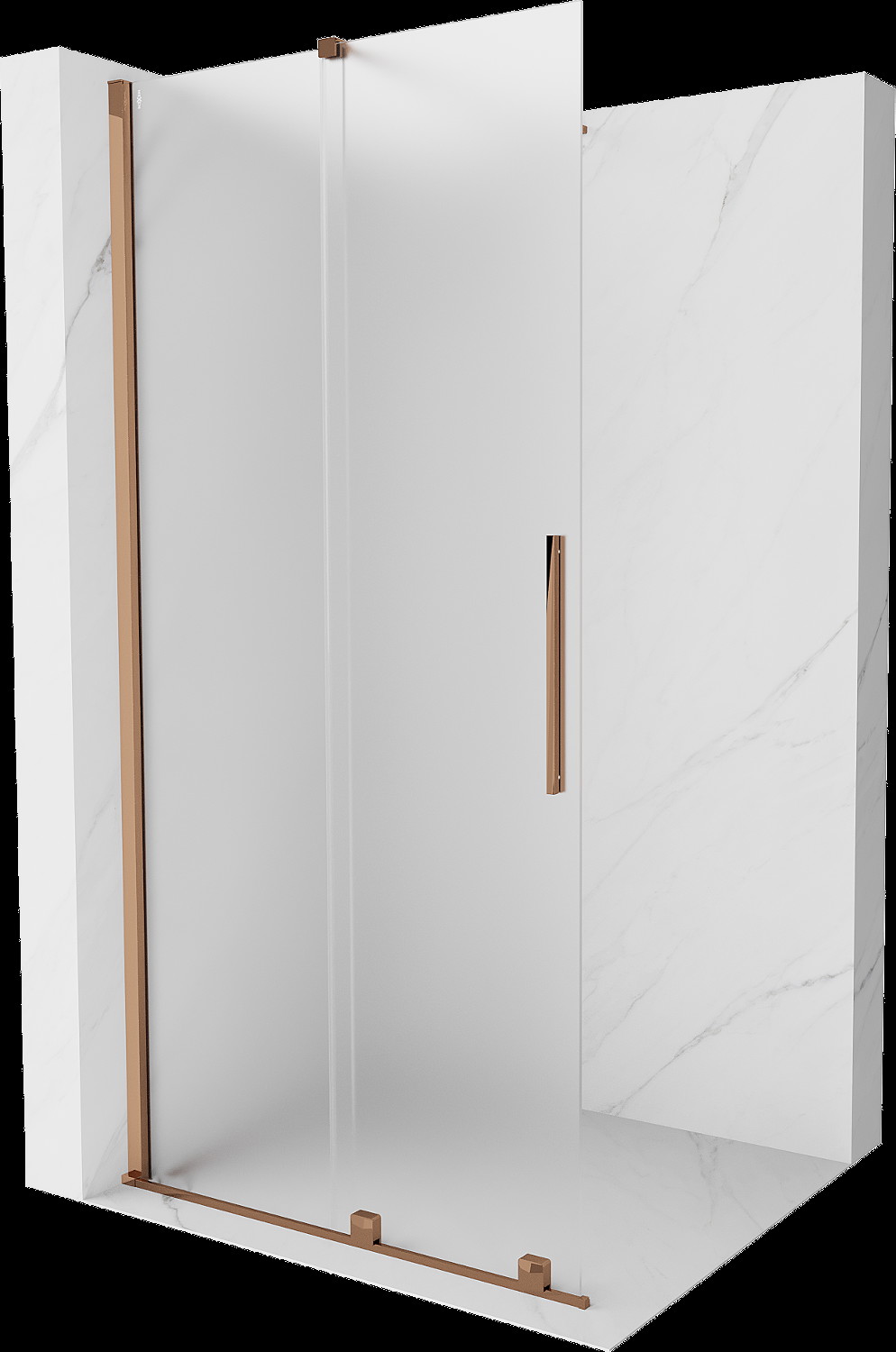 Mexen Velar stumdomoji dušo siena Walk-in 75 x 200 cm, matinė 8 mm, rožinė auksas - 871-075-000-33-60