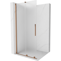 Mexen Velar stiklinė dušo durų sistema Walk-in 85 x 200 cm, matinė 8 mm, rožinė auksinė - 871-085-000-33-60