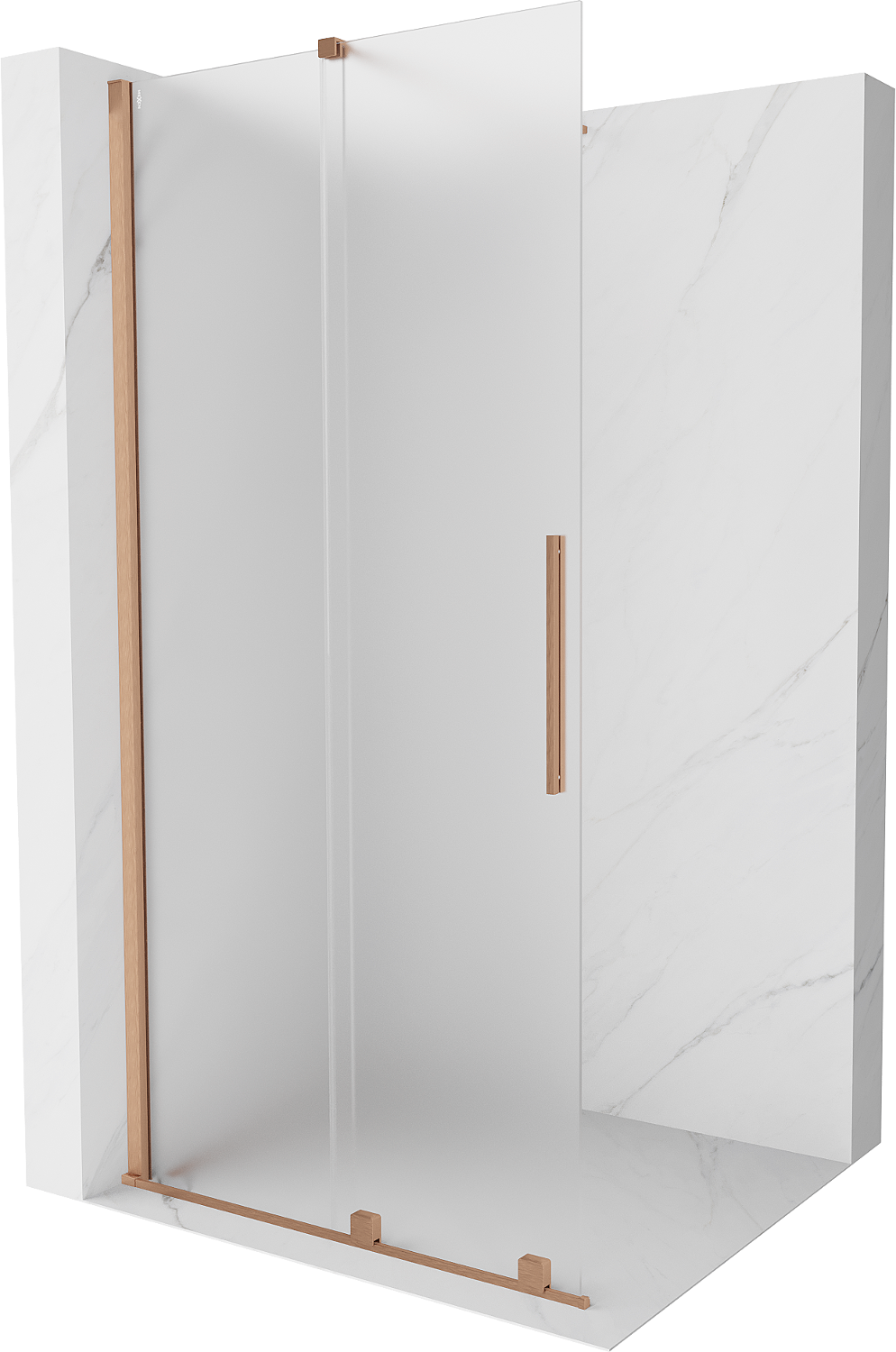 Mexen Velar prūdinė užtvara Walk-in 70 x 200 cm, matinio stiklo 8 mm, šlifuota varinė - 871-070-000-33-65