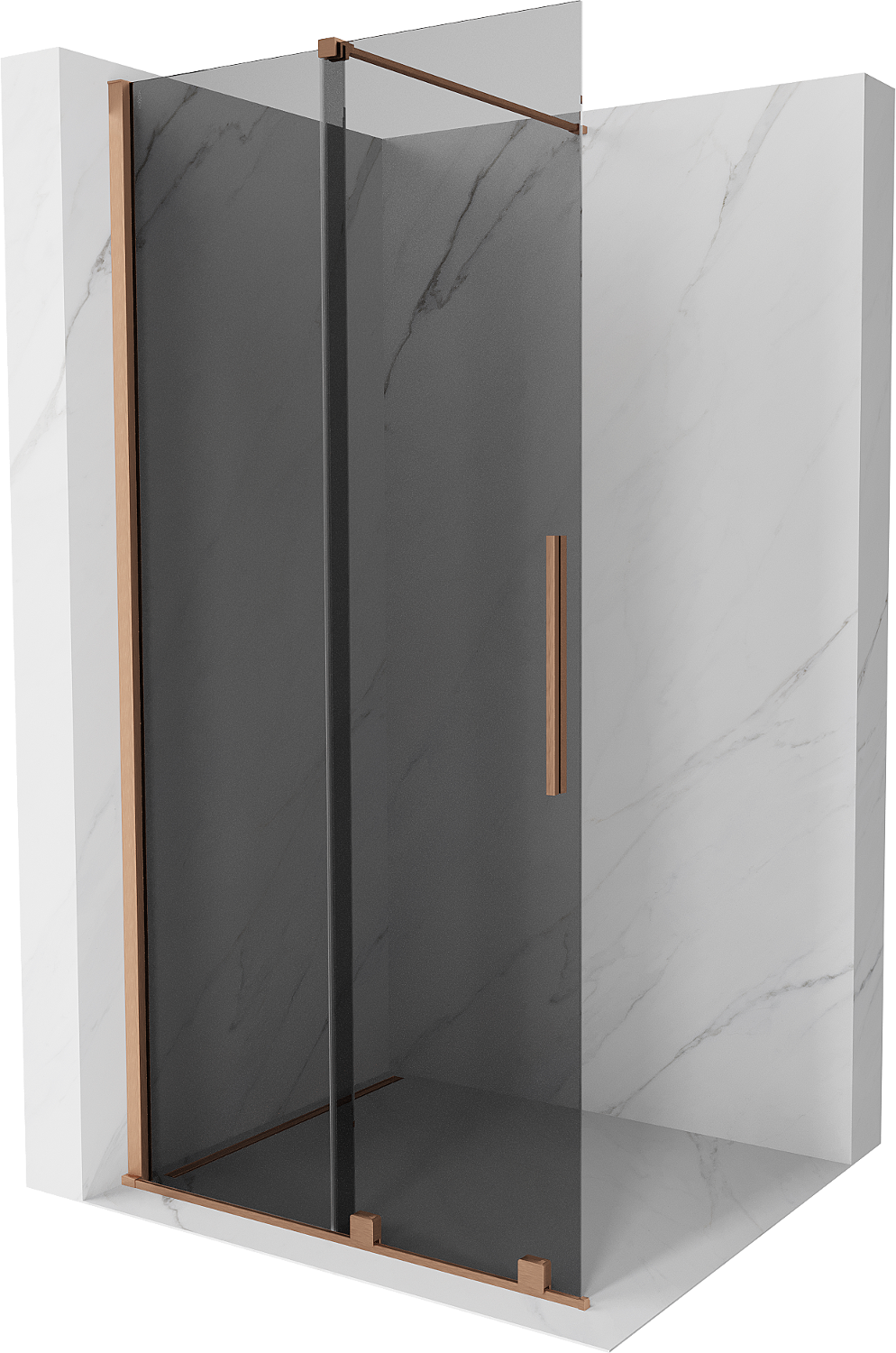 Mexen Velar prausimosi siena, stumiamoji Walk-in 75 x 200 cm, grafito 8 mm, šlifuota varis - 871-075-000-43-65